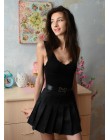 Kobiety wysokiej talii spódnica Cosplay 2019 wiosna lato kawaii Denim solidna linia sailor spódnice japoński mundurek szkolny kr