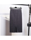 Kobiety z powrotem rozcięcie Bodycon elegancka spódnica ołówkowa Midi jesień zima z dzianiny w stylu casual spódnica spódnice z 