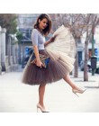 Halka 5 warstw 60cm Tutu spódnica z tiulu Vintage Midi plisowana spódnica kobiet Lolita druhna ślub faldas Mujer saias jupe
