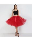 Halka 5 warstw 60cm Tutu spódnica z tiulu Vintage Midi plisowana spódnica kobiet Lolita druhna ślub faldas Mujer saias jupe