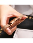 Twórczy prostokąt panie oglądać 2019 moda Casual Luxury Rose złoty zegarek z brylantami kobiety zegarki stalowa siatka magnetycz