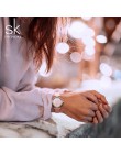 Shengke zegarki damskie luksusowe panie zegarek skórzane zegarki dla kobiet moda seks Kol Saati diament Reloj Mujer 2019
