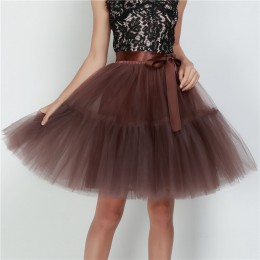Halka 5 warstw 60cm Tutu spódnica z tiulu Vintage Midi plisowana spódnica kobiet Lolita druhna ślub faldas Mujer saias jupe