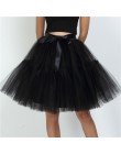 Halka 5 warstw 60cm Tutu spódnica z tiulu Vintage Midi plisowana spódnica kobiet Lolita druhna ślub faldas Mujer saias jupe
