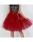 Halka 5 warstw 60cm Tutu spódnica z tiulu Vintage Midi plisowana spódnica kobiet Lolita druhna ślub faldas Mujer saias jupe