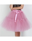 Halka 5 warstw 60cm Tutu spódnica z tiulu Vintage Midi plisowana spódnica kobiet Lolita druhna ślub faldas Mujer saias jupe