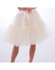 Halka 5 warstw 60cm Tutu spódnica z tiulu Vintage Midi plisowana spódnica kobiet Lolita druhna ślub faldas Mujer saias jupe