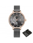 NAVIFORCE zegarki damskie luksusowe marki reloj zegarek z motylami moda panie kwarcowe siatki ze stali nierdzewnej wodoodporny p