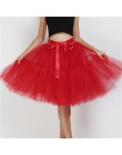 Halka 5 warstw 60cm Tutu spódnica z tiulu Vintage Midi plisowana spódnica kobiet Lolita druhna ślub faldas Mujer saias jupe