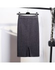 Kobiety z powrotem rozcięcie Bodycon elegancka spódnica ołówkowa Midi jesień zima z dzianiny w stylu casual spódnica spódnice z 