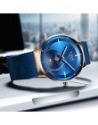 Relogio Feminino 2020LIGE Damski Zegarek niebieski moda Zegarek kobiety Mesh wodoodporny zegar Slim Damski Zegarek kwarcowy Zega