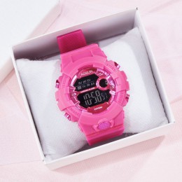 Gorąca sprzedaż moda silikonowe zegarki sportowe damskie Outdoor Sport wodoodporny zegarek Led dla dzieci czarny chłopiec dziewc