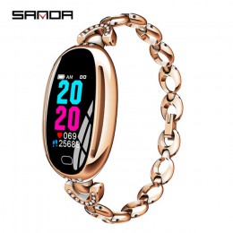 SANDA E68 kobiety nowy owalny inteligentny cyfrowy zegarek kobiet biżuteria z różowego złota przypomnienie połączeń zegarki do p