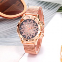 Reloj mujer kobiet zegarki TOP marka kobiet zegar złota róża kwiat Rhinestone montre femme kobiety zegarek na rękę relogio femin