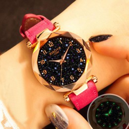 Zegarek damski moda dzikie świecące gwiaździste niebo tarcza do zegarka luksusowa moda damska geometryczna cyfra rzymska zegarek