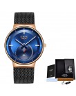 Relogio Feminino 2020LIGE Damski Zegarek niebieski moda Zegarek kobiety Mesh wodoodporny zegar Slim Damski Zegarek kwarcowy Zega