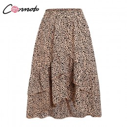 Conmoto 2019 wysokiej talii falbany plaża kobiety spódnice Polka Dot Feminino letnie spódnice Ruffles asymetryczna elegancka spó