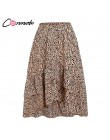 Conmoto 2019 wysokiej talii falbany plaża kobiety spódnice Polka Dot Feminino letnie spódnice Ruffles asymetryczna elegancka spó