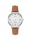 Genewa moda Montre Bayan Saat zegar skórzany zegarek damski w zegarkach kwarcowych urvoi zegarki damskie Relojes Para Mujer Hot 