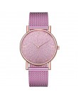 Mechanizm kwarcowy wysokiej jakości kobiety siatka ze stali nierdzewnej Zegarek Damski Dropshipping Montre Femme Zegarek Damski 