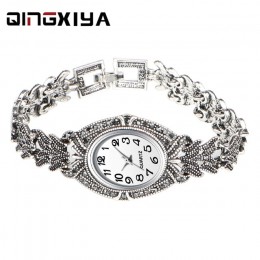 QINGXIYA marka kobiety zegarki kwarcowe moda nowy projekt kobiety dziewczyna panie luksusowe antyczne srebro zegarki na rękę z p