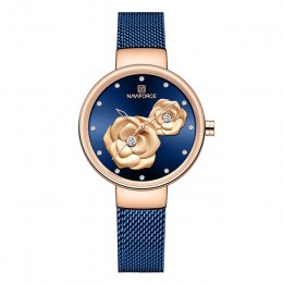 Zegarek damski NAVIFORCE Top Luxury Brand siatka stalowa wodoodporne zegarki damskie kwiat zegarek kwarcowy kobieta urocza dziew