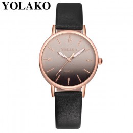 YOLAKO New Arrival cienka skóra dorywczo luksusowa kobieta zegarek damski zegarek kwarcowy kobieta bransoletka kobiety zegarki C