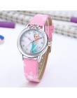 Elsa Watch Girls Elsa Princess zegarki dla dzieci skórzany pasek śliczne dzieci Cartoon zegarki na rękę prezenty dla dzieci dzie