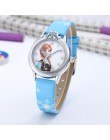 Elsa Watch Girls Elsa Princess zegarki dla dzieci skórzany pasek śliczne dzieci Cartoon zegarki na rękę prezenty dla dzieci dzie