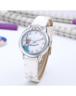 Elsa Watch Girls Elsa Princess zegarki dla dzieci skórzany pasek śliczne dzieci Cartoon zegarki na rękę prezenty dla dzieci dzie