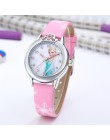 Elsa Watch Girls Elsa Princess zegarki dla dzieci skórzany pasek śliczne dzieci Cartoon zegarki na rękę prezenty dla dzieci dzie