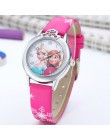 Elsa Watch Girls Elsa Princess zegarki dla dzieci skórzany pasek śliczne dzieci Cartoon zegarki na rękę prezenty dla dzieci dzie