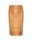 Neophil 2020 letnie kobiety Suede Midi spódnica ołówkowa wysokiej talii szary różowy XXL seksowny styl folia stretch panie praca