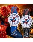 Spiderman Cartoon zegarki dla dzieci 30M wodoodporny fajny wzór skórzany pasek dzieci zegarek chłopcy Babys prezent Montre Enfan