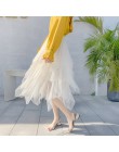 Spódnice damskie tiul Faldas Mujer Moda 2020 Moda elastyczny, wysoki stan siatki Tutu Maxi długie plisowane Midi Saias Jupe spód