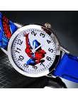 Spiderman Cartoon zegarki dla dzieci 30M wodoodporny fajny wzór skórzany pasek dzieci zegarek chłopcy Babys prezent Montre Enfan
