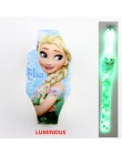 Nowy Luminous księżniczka elza dzieci zegarki dzieci Spiderman Avengers Cartoon wzór LED zegarek dziewczęcy Reloj Infantil zegar