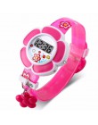 Dzieci uroczy kwiat zegarki śliczne zegarki dla dzieci Cartoon silikonowy cyfrowy zegarek zegar dzieci dla chłopców dziewcząt Re