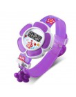 Dzieci uroczy kwiat zegarki śliczne zegarki dla dzieci Cartoon silikonowy cyfrowy zegarek zegar dzieci dla chłopców dziewcząt Re