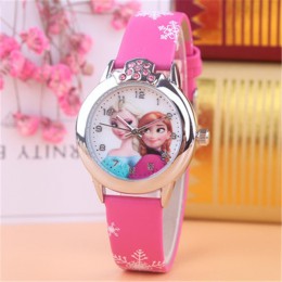 Frozen Watch Kids Princess Elsa Cartoon Watches Children Girls Gifts Coloring Fashion Leather Quartz Wrist Watches Clock