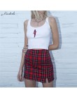 Macheda damska spódnica na co dzień Plaid Slim wysokiej talii plecak na zamek Hip moda damska Mini spódnica ołówkowa 2019 wiosna