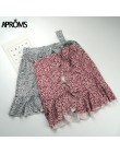 Aproms Multi nadruk w kropki minispódniczki damskie letnie wzburzyć wysokiej talii muszka spódnica damska Streetwear smukłe u do