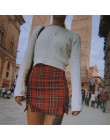 Macheda damska spódnica na co dzień Plaid Slim wysokiej talii plecak na zamek Hip moda damska Mini spódnica ołówkowa 2019 wiosna