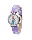 Nowy zegarek dla dzieci z postaciami z kreskówek księżniczka elza Anna zegarki moda dziewczyna dzieci Student śliczne skórzane s