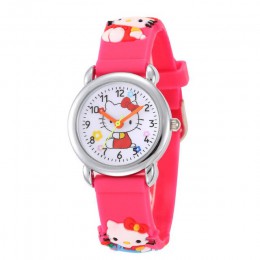 Dla dzieci zegarki dla dzieci różowy Cartoon dzieci zegarki dla dzieci dziewczyna sukienka zegar Cute Kitten kwarcowy zegarki Mo