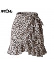 Aproms Multi nadruk w kropki minispódniczki damskie letnie wzburzyć wysokiej talii muszka spódnica damska Streetwear smukłe u do