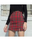 Macheda damska spódnica na co dzień Plaid Slim wysokiej talii plecak na zamek Hip moda damska Mini spódnica ołówkowa 2019 wiosna