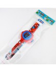 JOYROX projekcja dzieci zegarki Spiderman Pirncess Cartoon wzór zegarek dla chłopców dla dziewczynek LED zegar z wyświetlaczem r