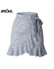Aproms Multi nadruk w kropki minispódniczki damskie letnie wzburzyć wysokiej talii muszka spódnica damska Streetwear smukłe u do