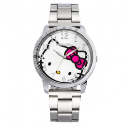 Hello Kitty dziecięcy zegarek Rhinestone Cartoon Hodinky luksusowe Rhinestone ze stali nierdzewnej stalowa klamra proste dziecko
